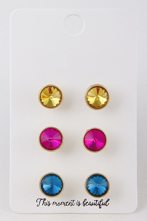 GEMSTONE STUDS -MULTI